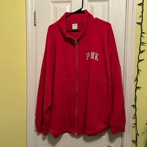 Pink red zip up